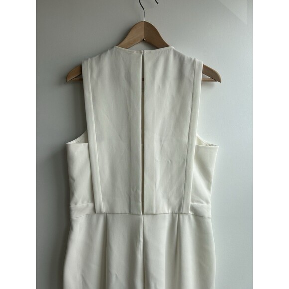 Theory Remaline Structured Sleeveless Admiral Crepe Jumpsuit Ivory Size 8 NWT - Picture 7 of 12